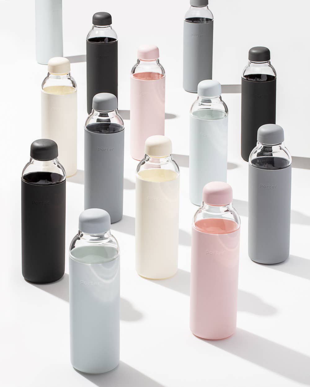 Glass Water Bottle: Cream