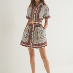 Malena Mini Dress Paisley Scarf Ivory