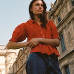 Jess Blouse Crimson Check