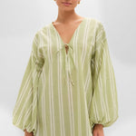 Pia Mini Dress Ombre Stripe Faded Juniper