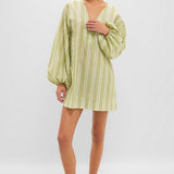 Pia Mini Dress Ombre Stripe Faded Juniper