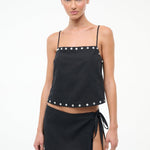 Kirra Linen Tank Black
