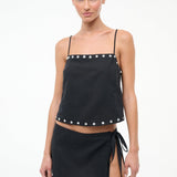 Kirra Linen Tank Black