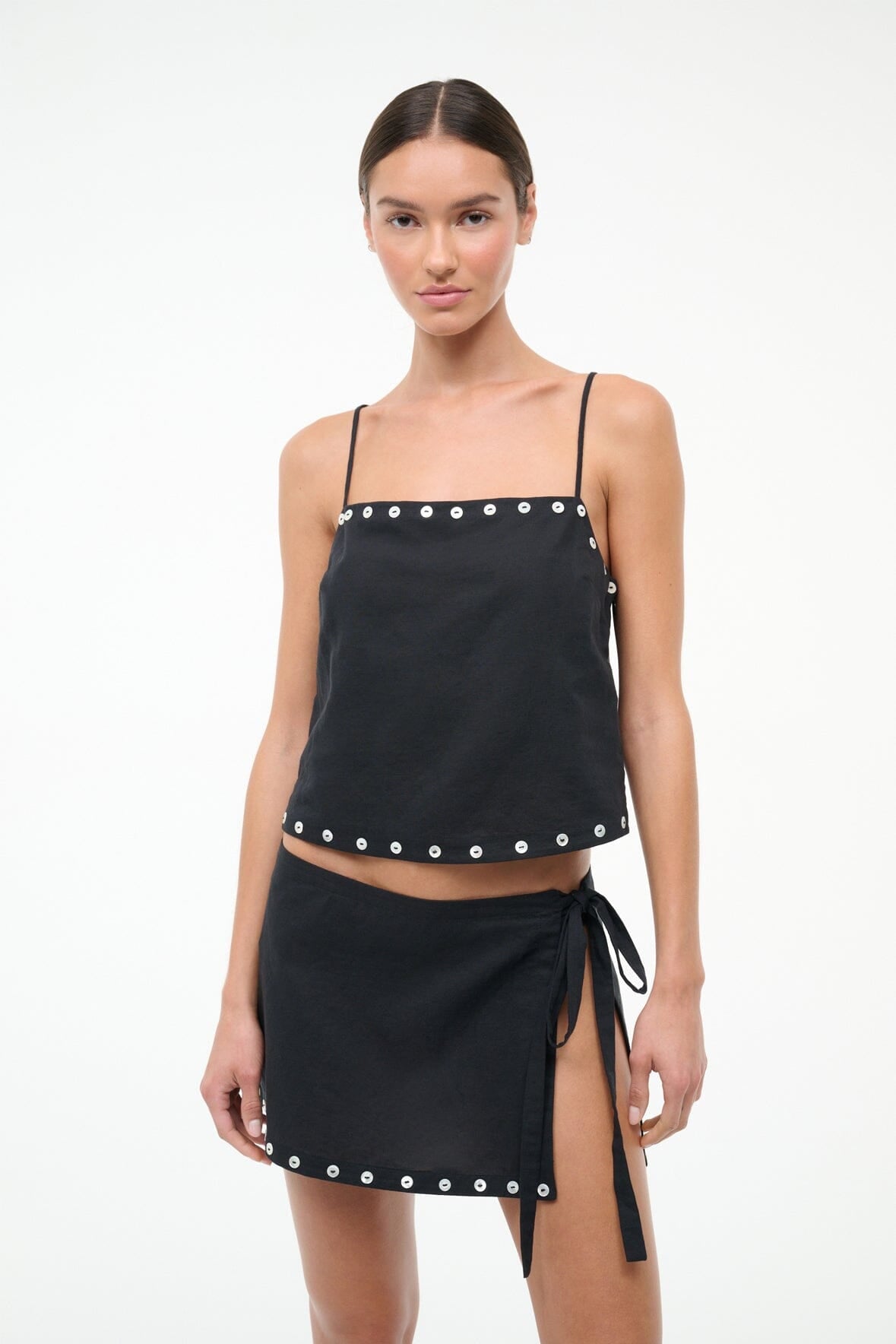 Kirra Linen Tank Black