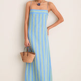 Laura Linen Dress Seaport Stripe