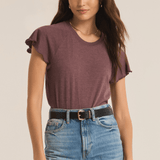 Abby Flutter Tee Cocoa Berry