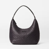 Medium Woven Shoulder Bag Black