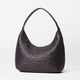 Medium Woven Shoulder Bag Black