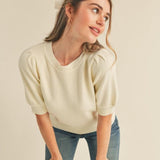 Short Puff Sleeve Sweater