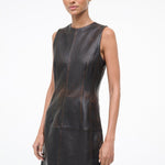 Binx Leather Dress Distressed Brown