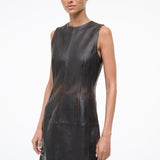 Binx Leather Dress Distressed Brown
