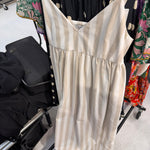 Maxi Dress Striped White and Taupe