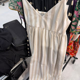 Maxi Dress Striped White and Taupe