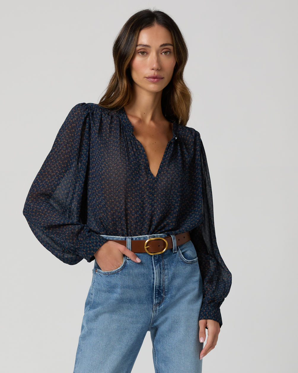 Bibiana Lightweight Blouse Navy Multi
