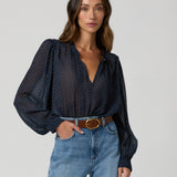 Bibiana Lightweight Blouse Navy Multi