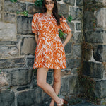 Marta Mini Dress Terracotta Zebra