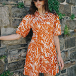 Marta Mini Dress Terracotta Zebra
