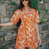 Marta Mini Dress Terracotta Zebra