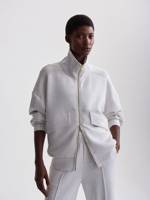 Garcia Zip-Through Sweat Ivory Marl