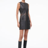 Binx Leather Dress Distressed Brown