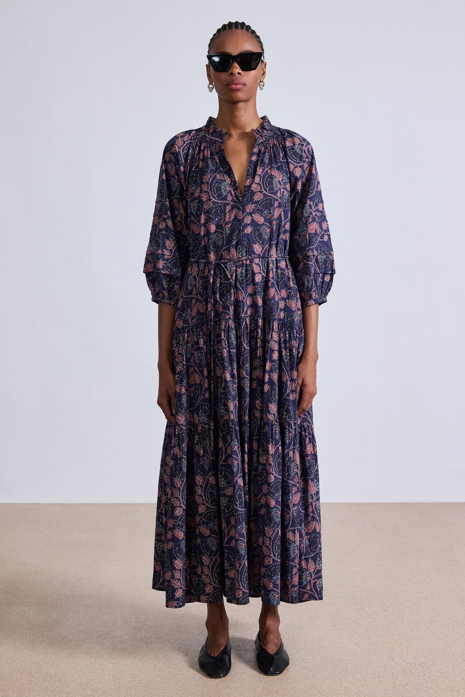 Trinidad Maxi Dress Camille Floral Navy