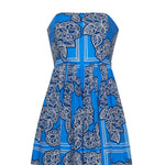 Torres Mini Dress Carved Petals Cobalt