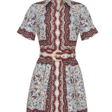 Malena Mini Dress Paisley Scarf Ivory