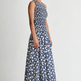 Siempre Tank Maxi Navy Floral Stamp