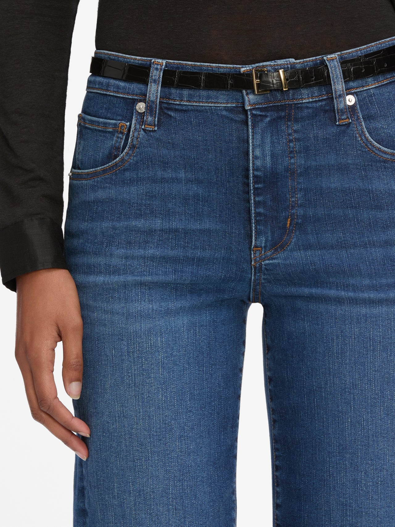 The Petite Croc Belt Black