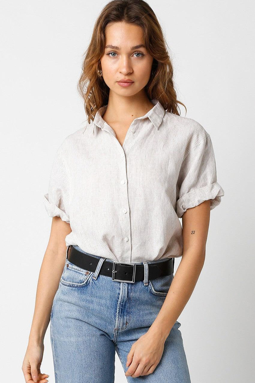 Olivaceous Leilani Linen Top