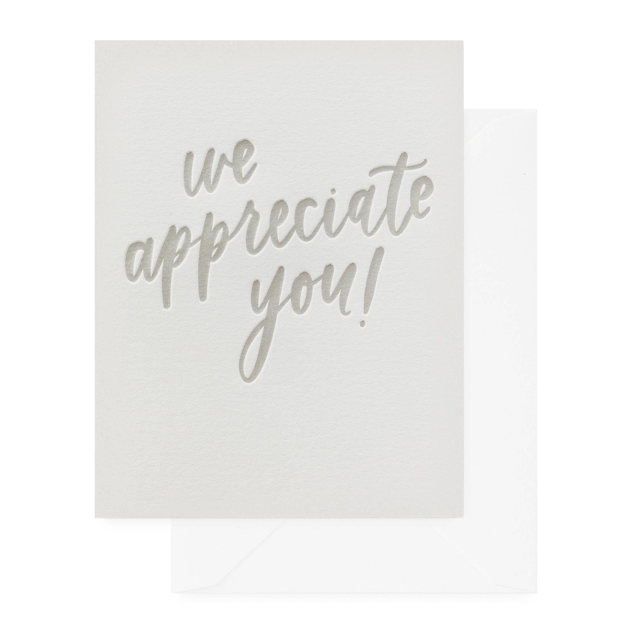 Sugar Paper We Appreciate You Card