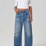 Ayla Raw Hem Crop Jean in Solano