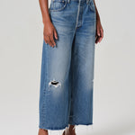 Ayla Raw Hem Crop Jean in Solano