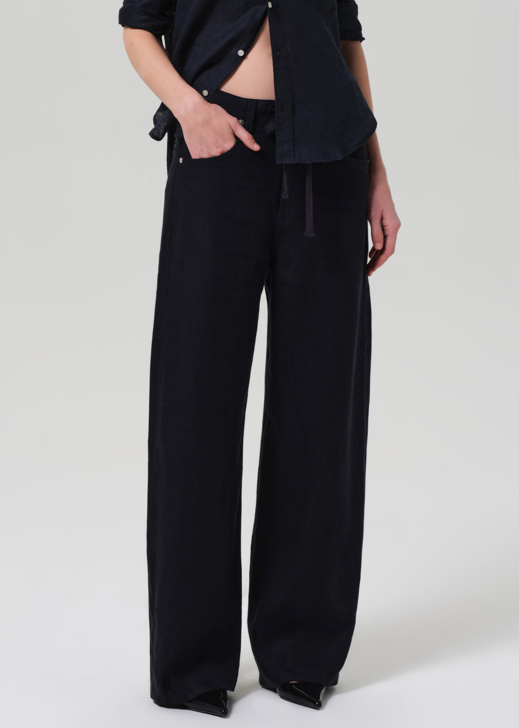 Brynn Linen Trouser True Navy