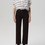 Palma Straight Raw Hem Carob Chocolate Brown