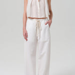 Aurora Pull On Linen Pant Cream