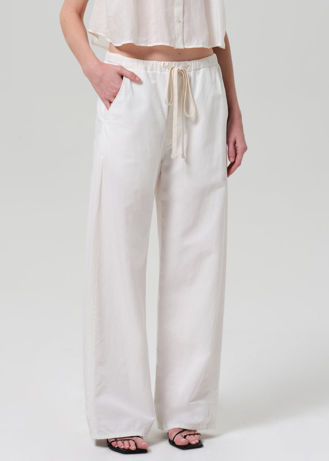 Aurora Pull On Linen Pant Cream