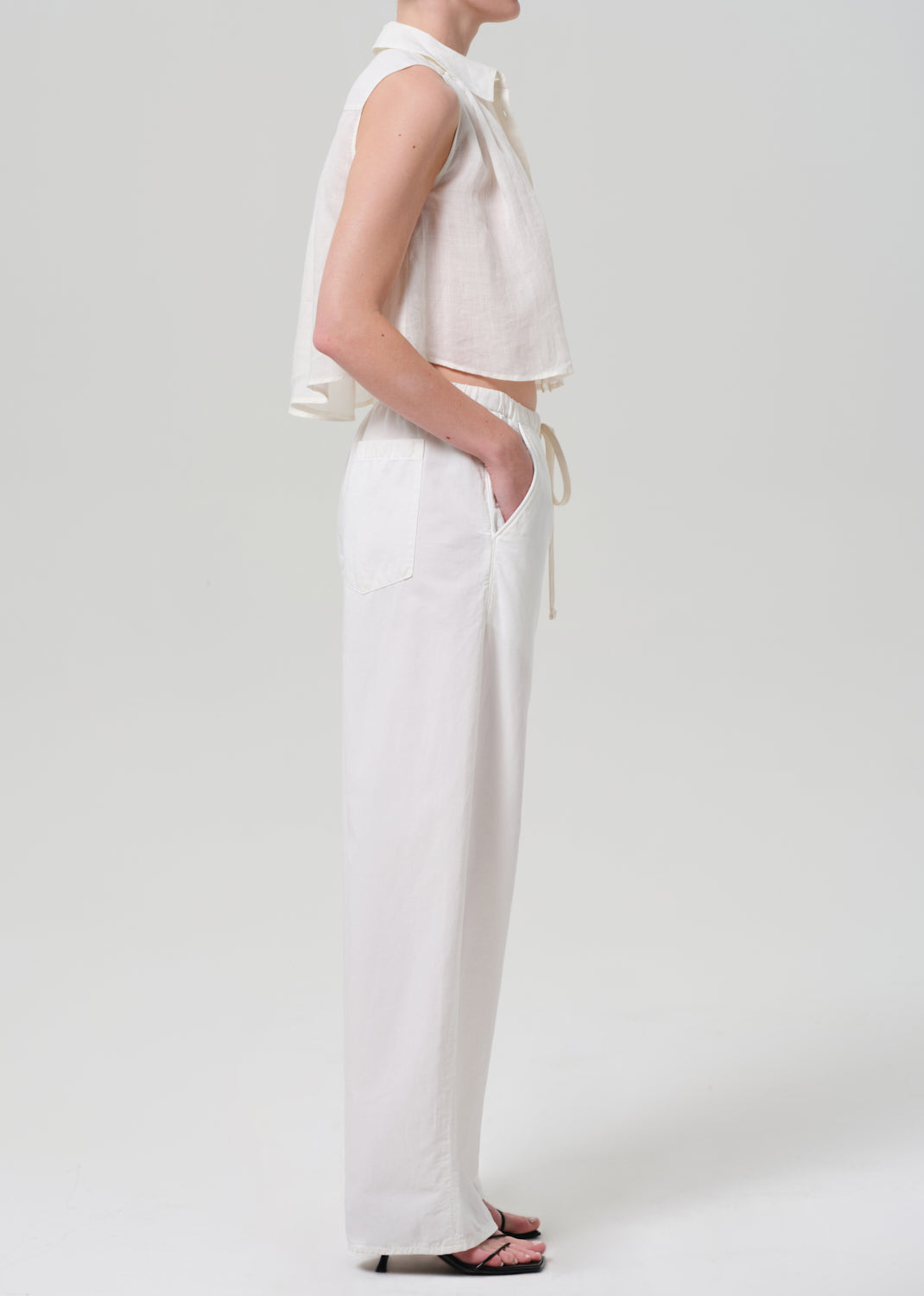 Aurora Pull On Linen Pant Cream