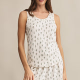 Emily Floral Scoop Neck Tank Crystal