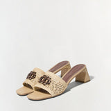 Sydney Raffia Block Heel Sandal Natural