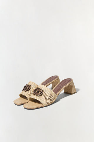 Sydney Raffia Block Heel Sandal Natural