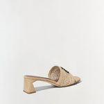 Sydney Raffia Block Heel Sandal Natural