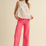 Ginny Straight Leg Pant Berry Pink