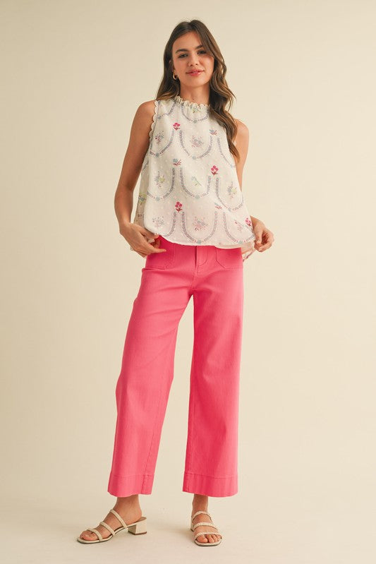 Ginny Straight Leg Pant Berry Pink