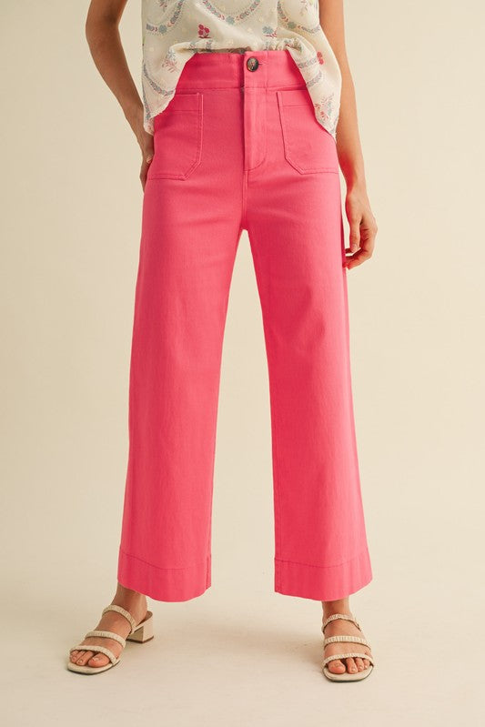 Ginny Straight Leg Pant Berry Pink