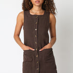 Kaylee Button Down Dress Chocolate