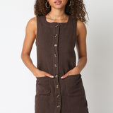 Kaylee Button Down Dress Chocolate