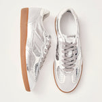 Rife Shimmer Silver Cream Leather Sneakers
