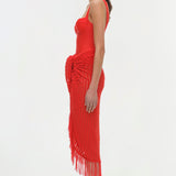 Thyri Fringe Trim Parreo Fiery Red