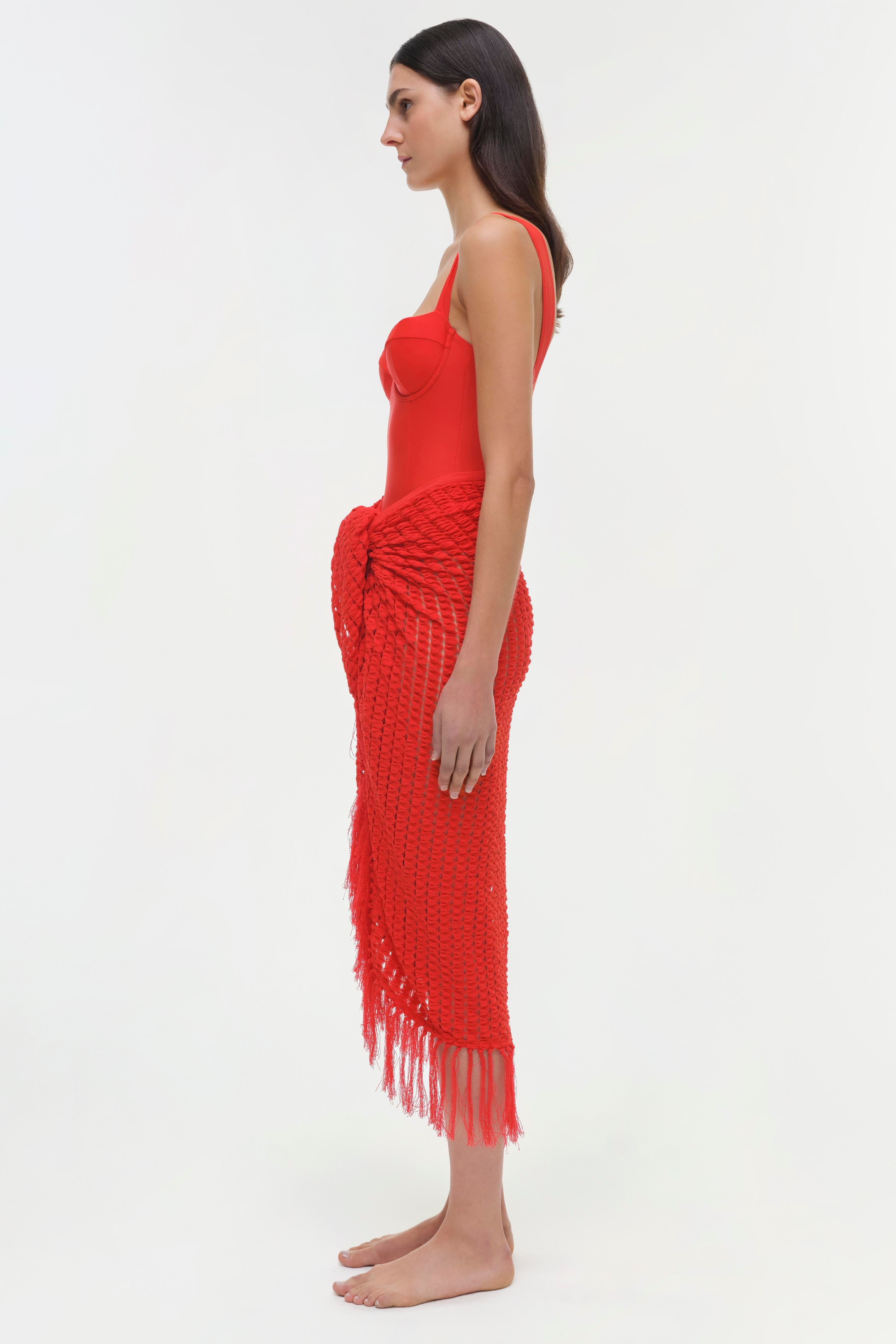 Thyri Fringe Trim Parreo Fiery Red
